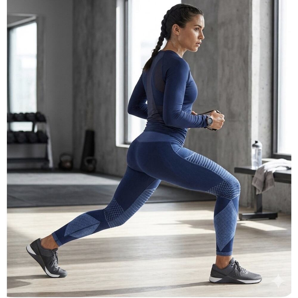 Spanx Moto Leggings Black/Gray High Waisted Compression Sculpting Active Pants L